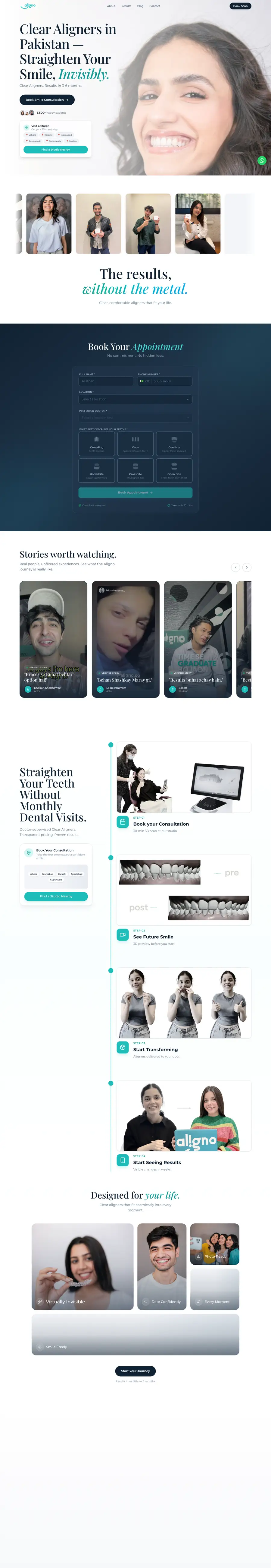 The full Aligno homepage
